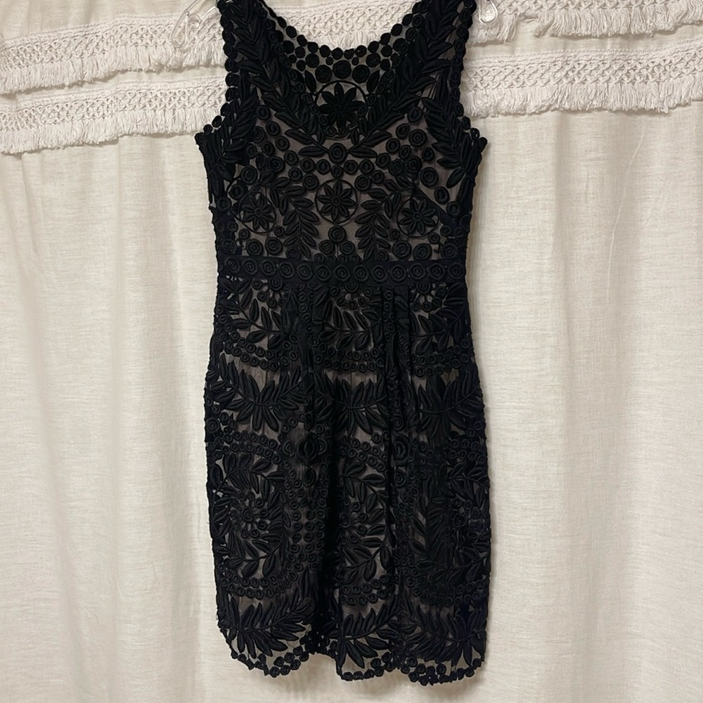 Anthropologie Yoana Baraschi sheer Lace Dress 100% Silk Size 0